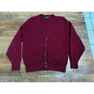 Vintage Cypress Links Knit Button Cardigan Golf Red Unisex Mens Medium Mr Rogers